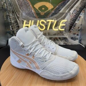 ASICS SNAPDOWN 4 (GS) 'WHITE PURE GOLD' WRESTLING SHOES SZ 6